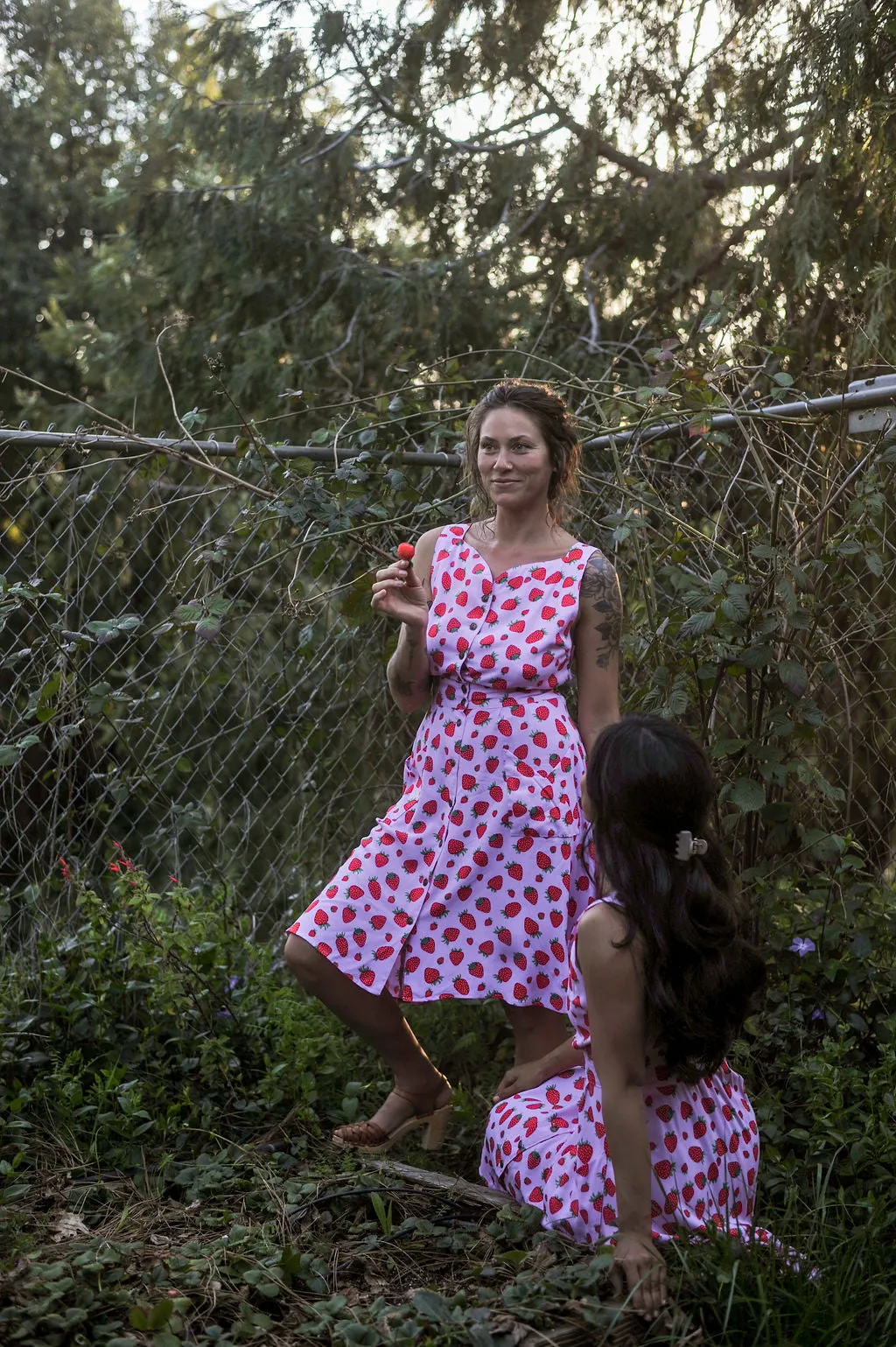 Sheet Dress in Strawberry Cotton Fashionable Look