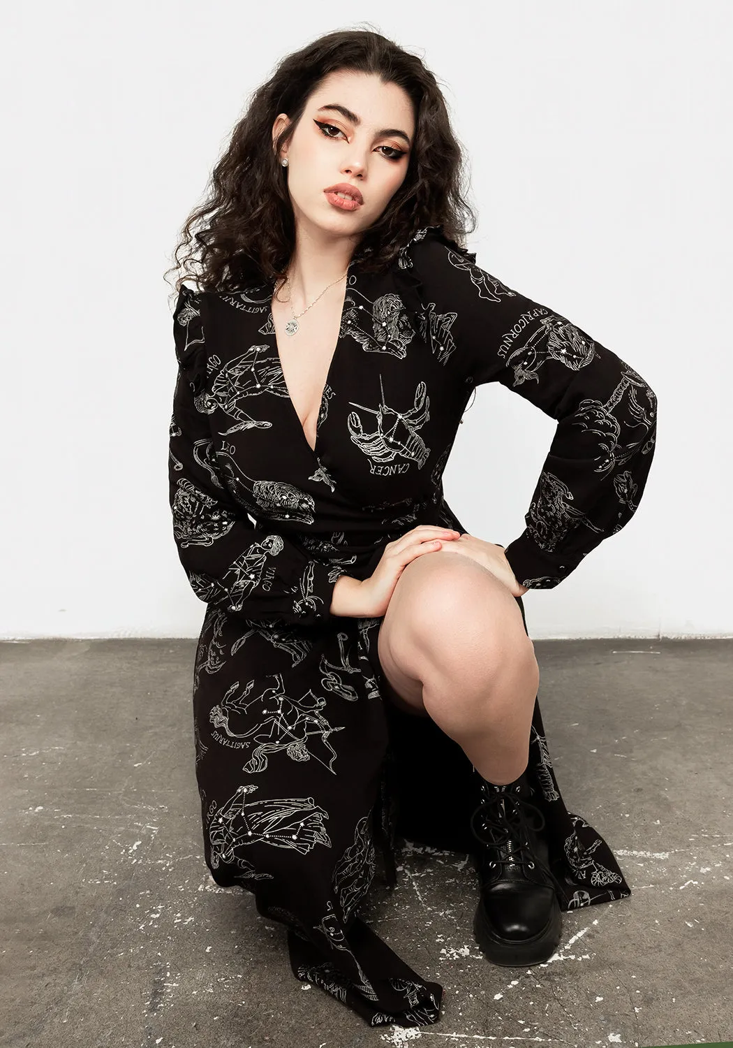 Zodiac Maxi Wrap Dress Romantic Vibes