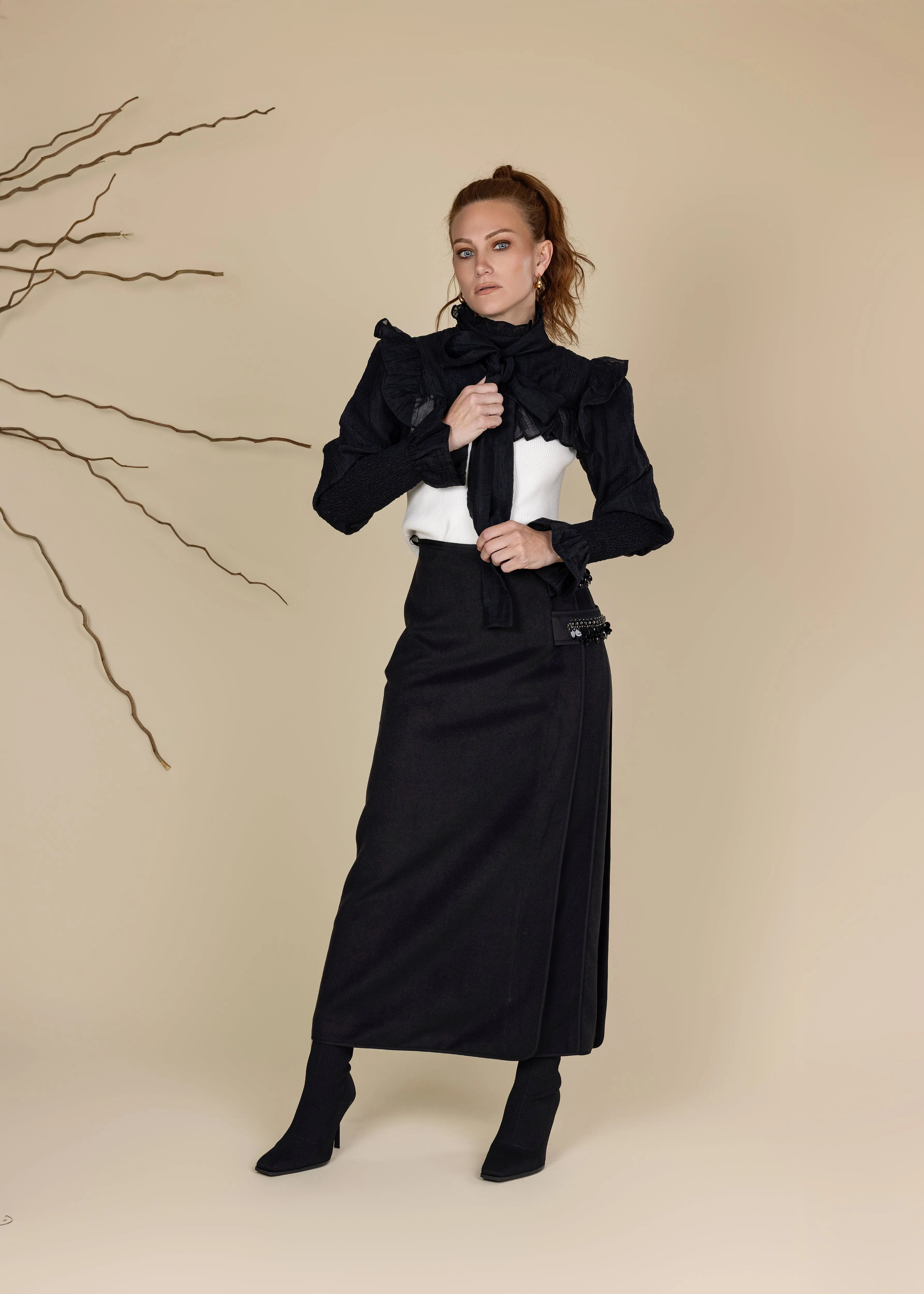 Side Beaded Deatiled Skirt Modest Wear