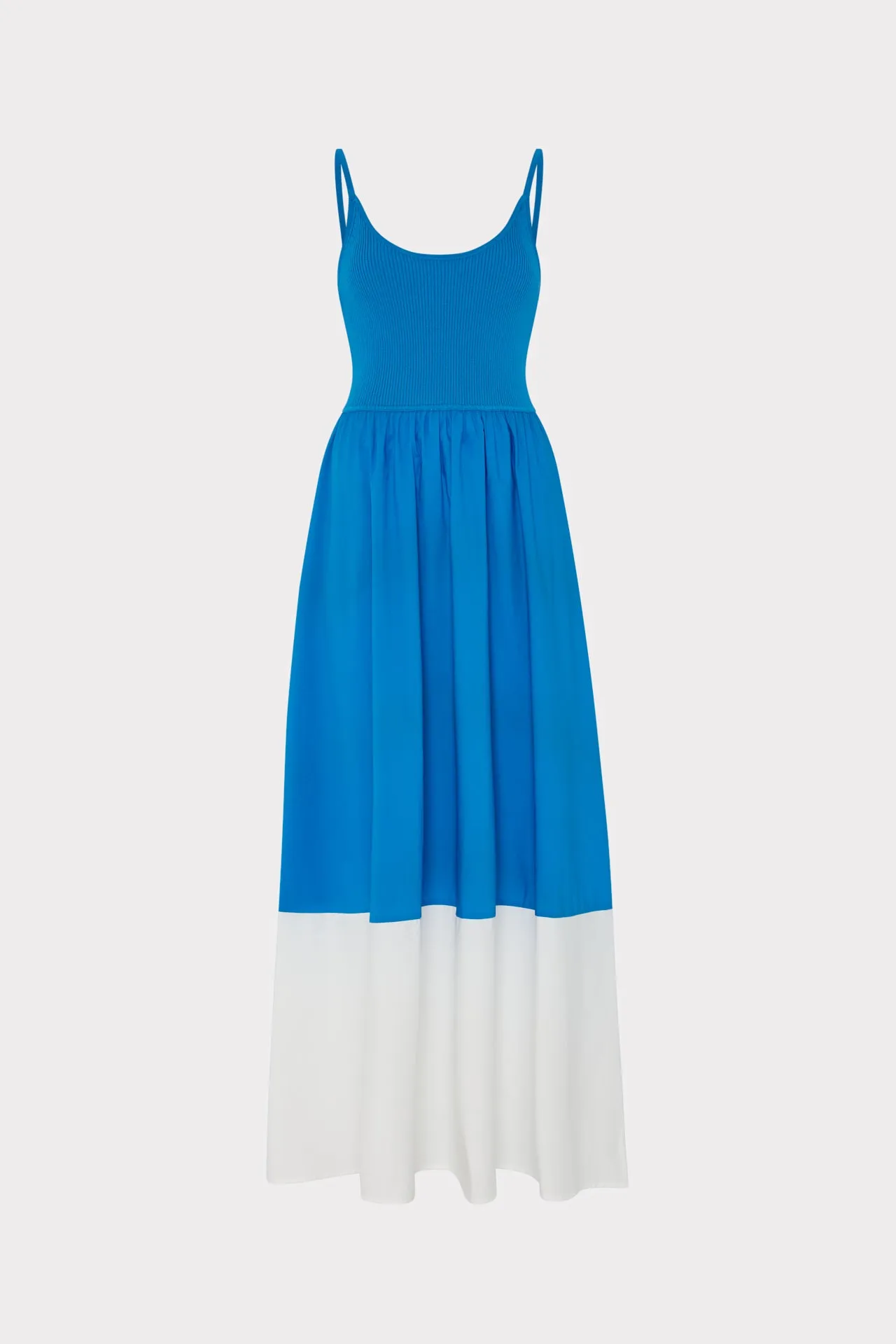 Cami Knit Poplin Blocked Midi Dress Dreamy Presence