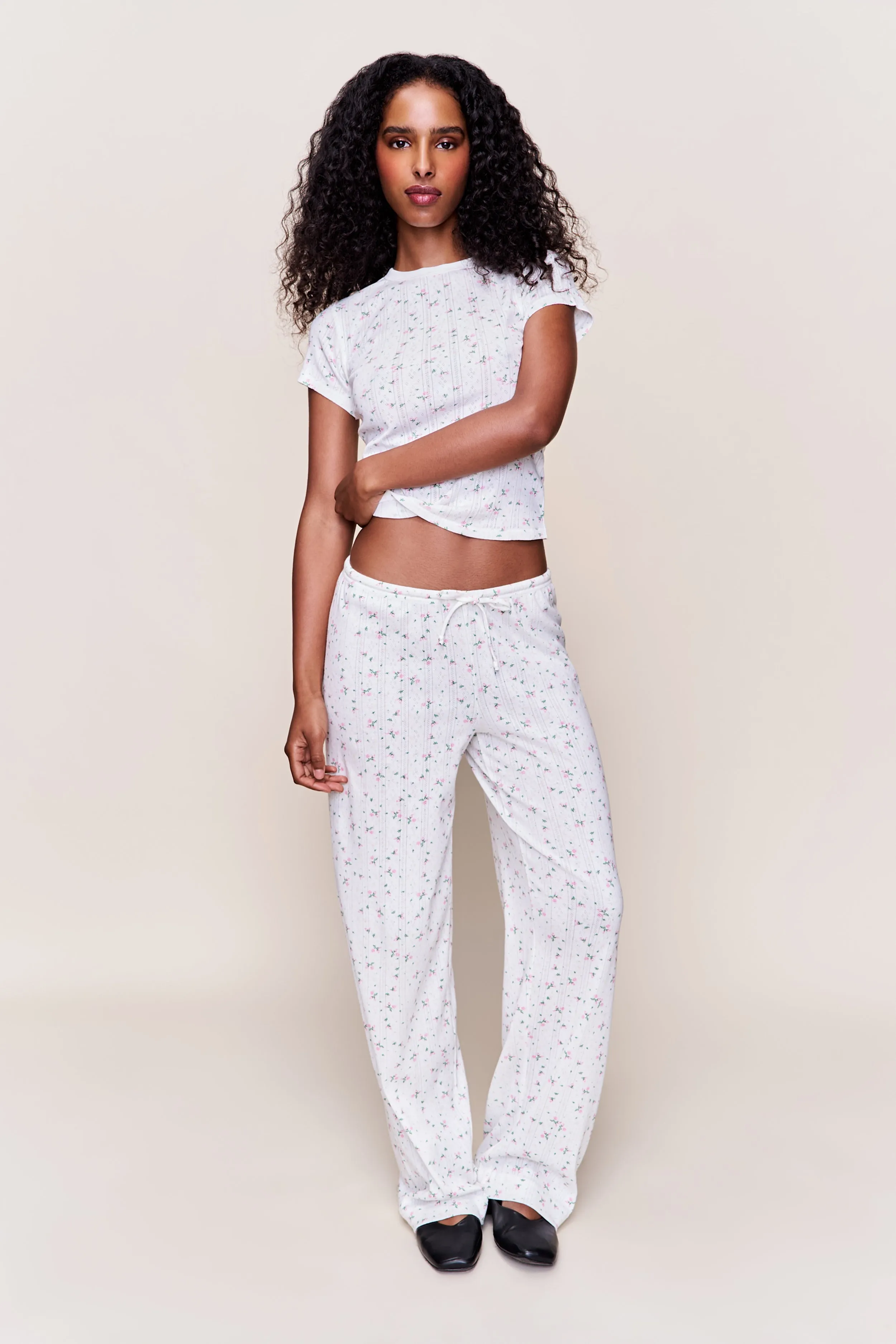 Clara Relaxed Pant Wide Leg Laser Cut Edges