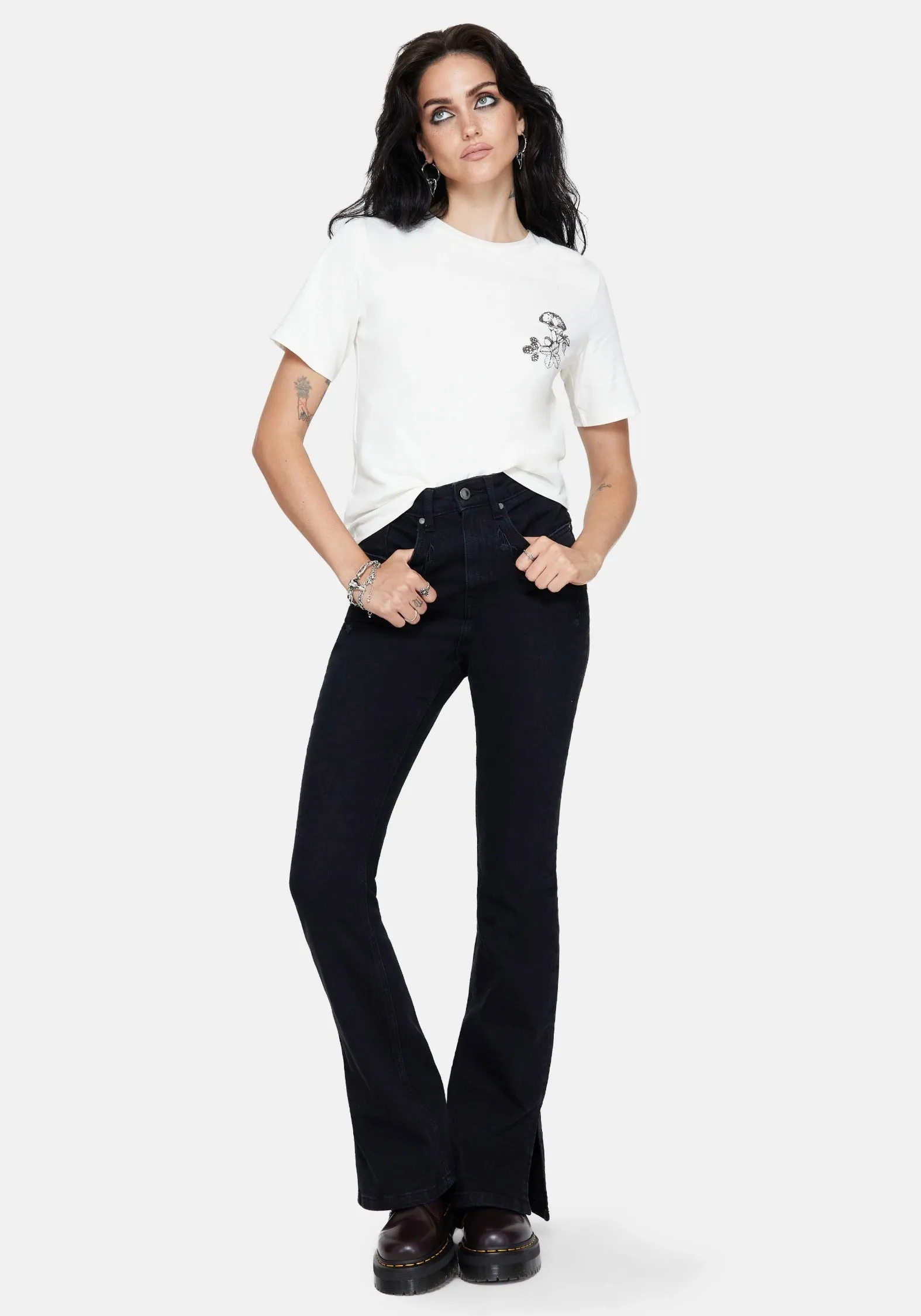 Abrasion Resistant Fabric Cynthia Spider Web Graphic Cotton T-Shirt