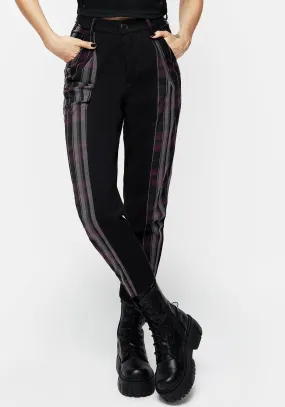 Functional Look All Season Wear Gambit Spliced Check Tapered Trousers