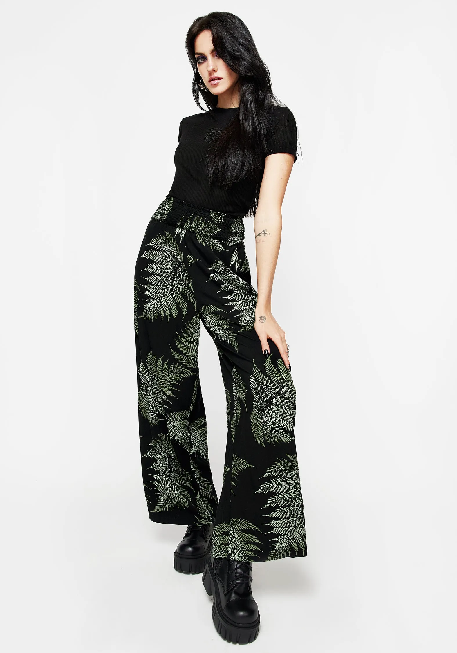 Fern Flowy Trousers Breathable Material