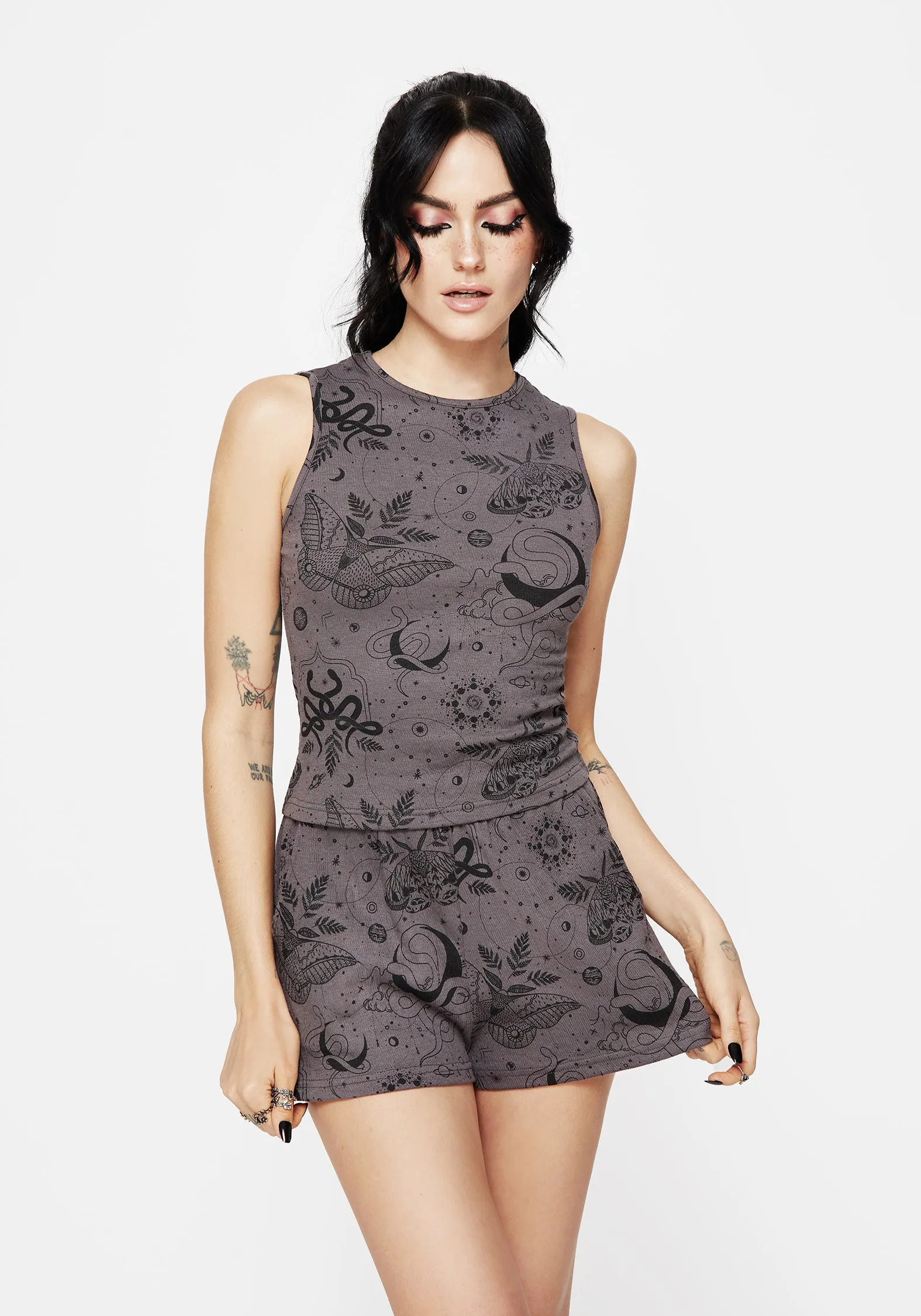 Bliss Cotton Printed Pyjama Top Seasonal Layered Elastic hem