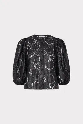 Nannie Textured Lace Top Loose Sweater