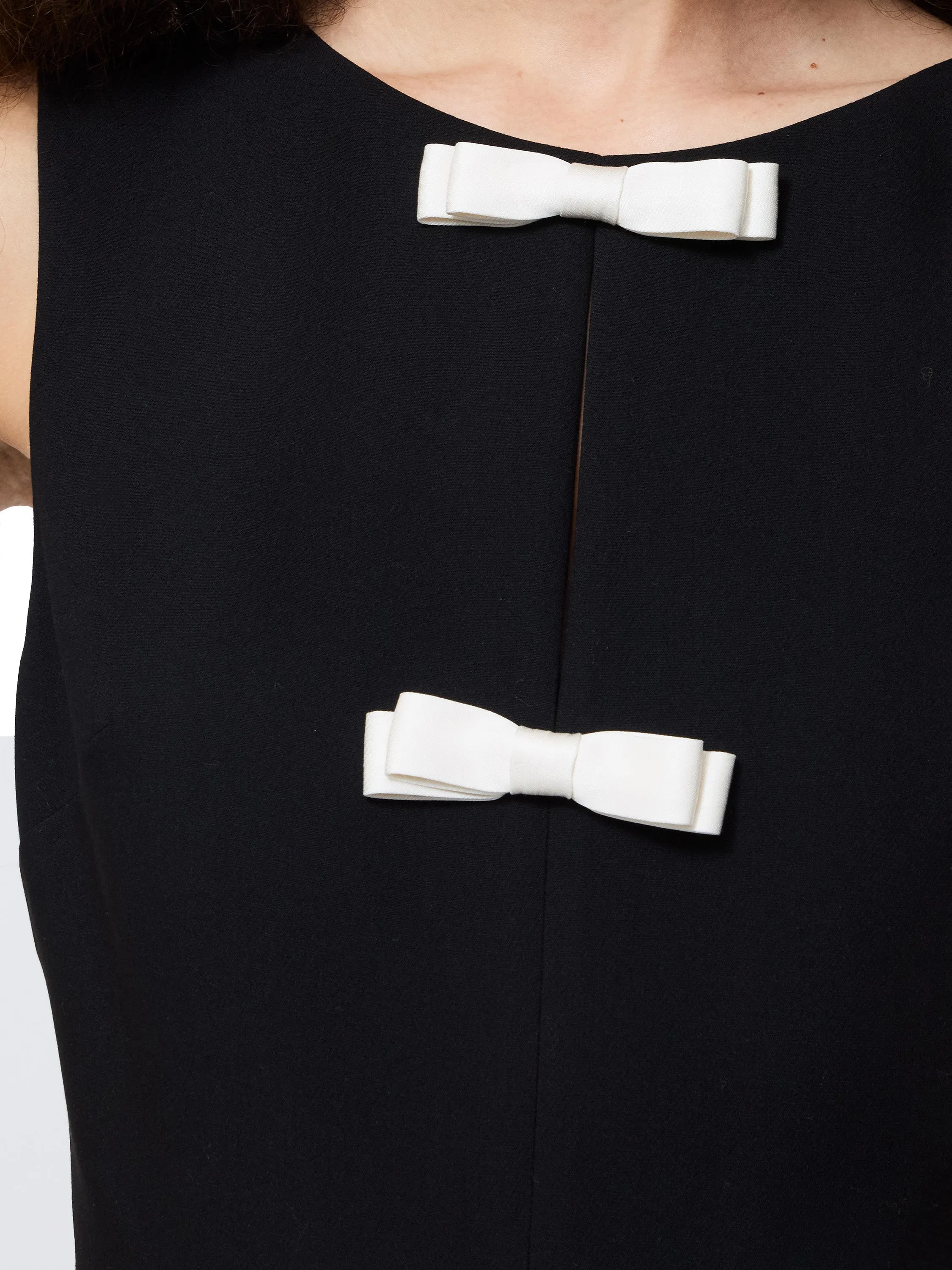 Sophisticated Look Contrast Bow Sleeveless Mini Dress