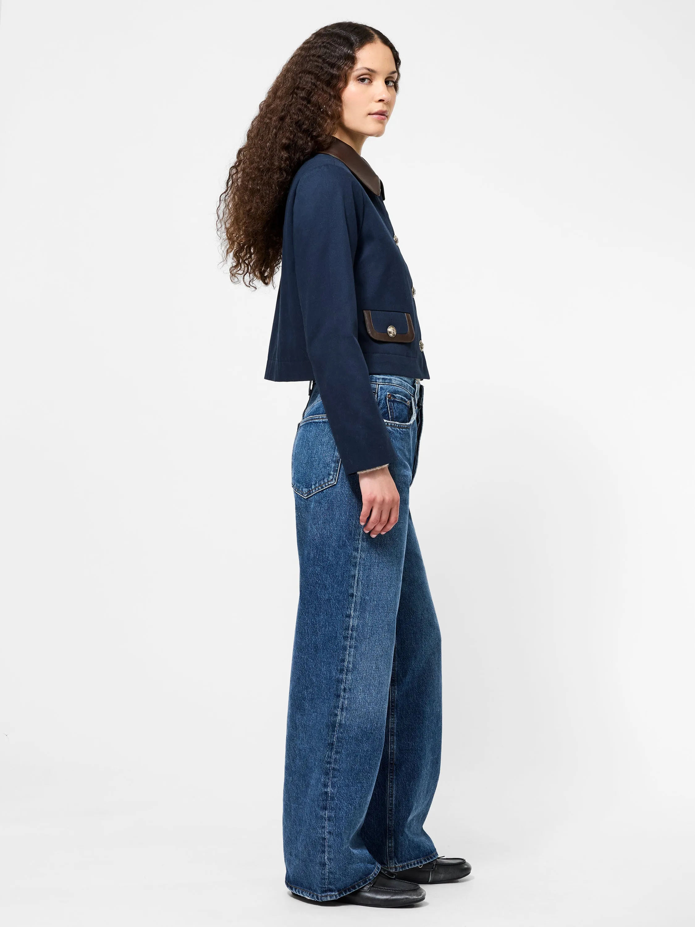 Classic Fit Contrast Trim Two Pocket Jacket