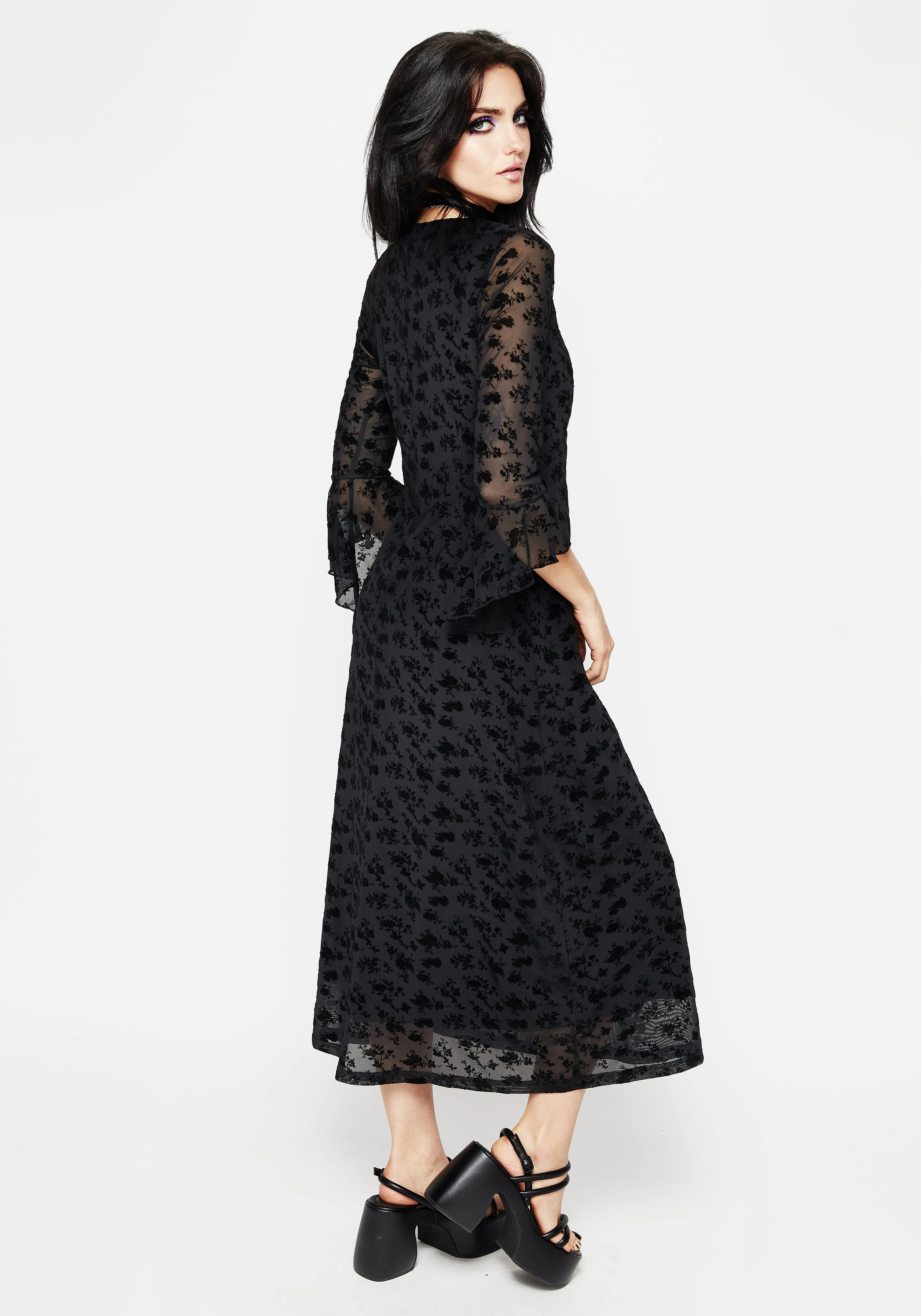 Evening party maxi Conduit Floral Mesh Layered Midaxi Dress
