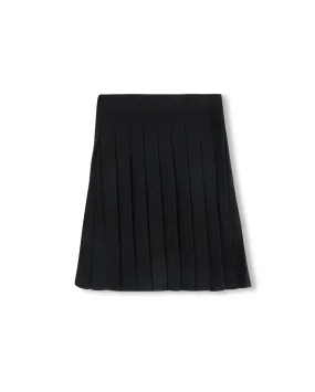 Detail Seam Top Knit Pleated Skirt Sleek Outfit Sporty Casual
