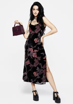 Waterlily Devor?? Velour Midaxi Slip Dress Work Option