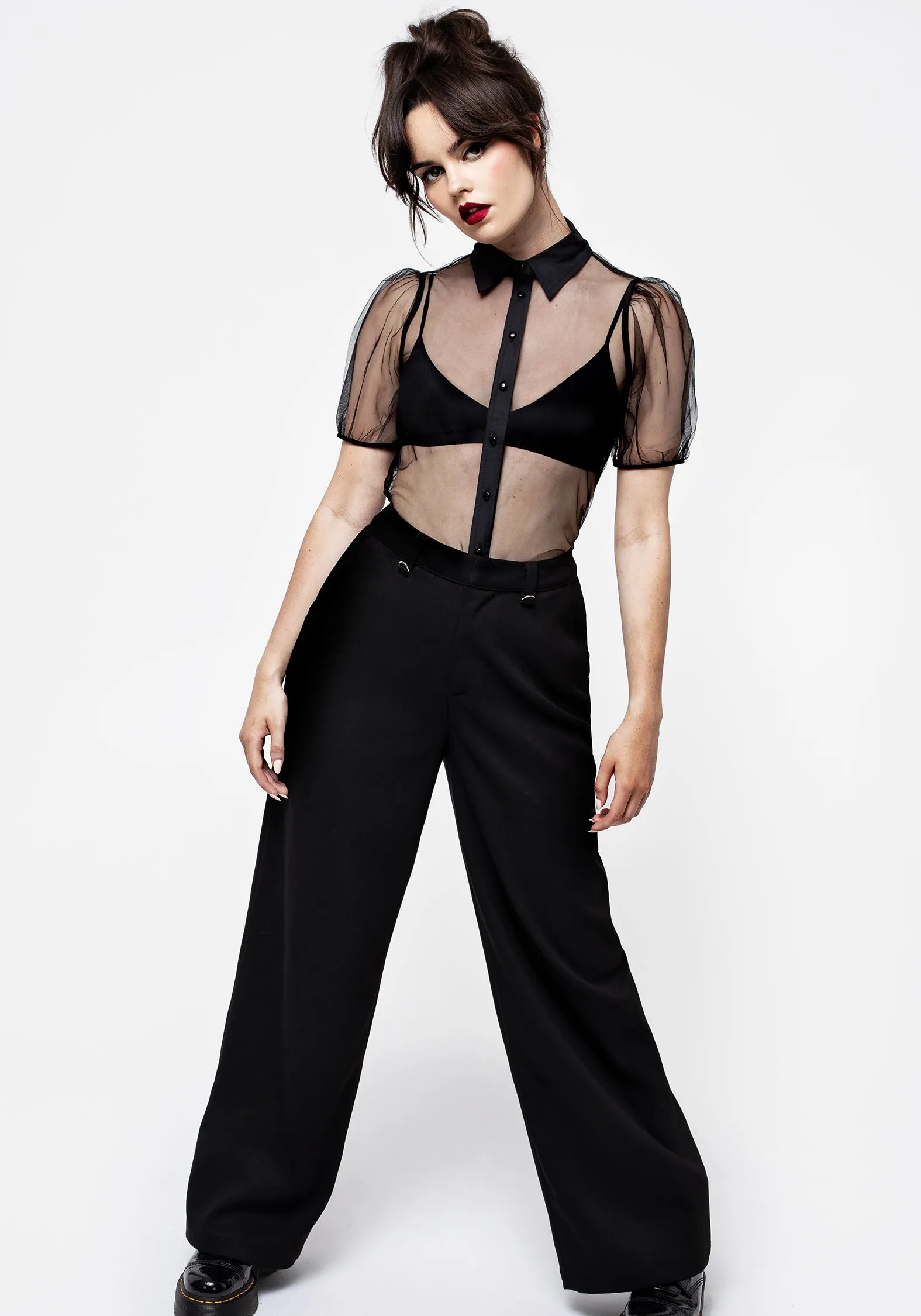 Fade Resistant Formula Glossy Texture Karina Puff Sleeve Shirt