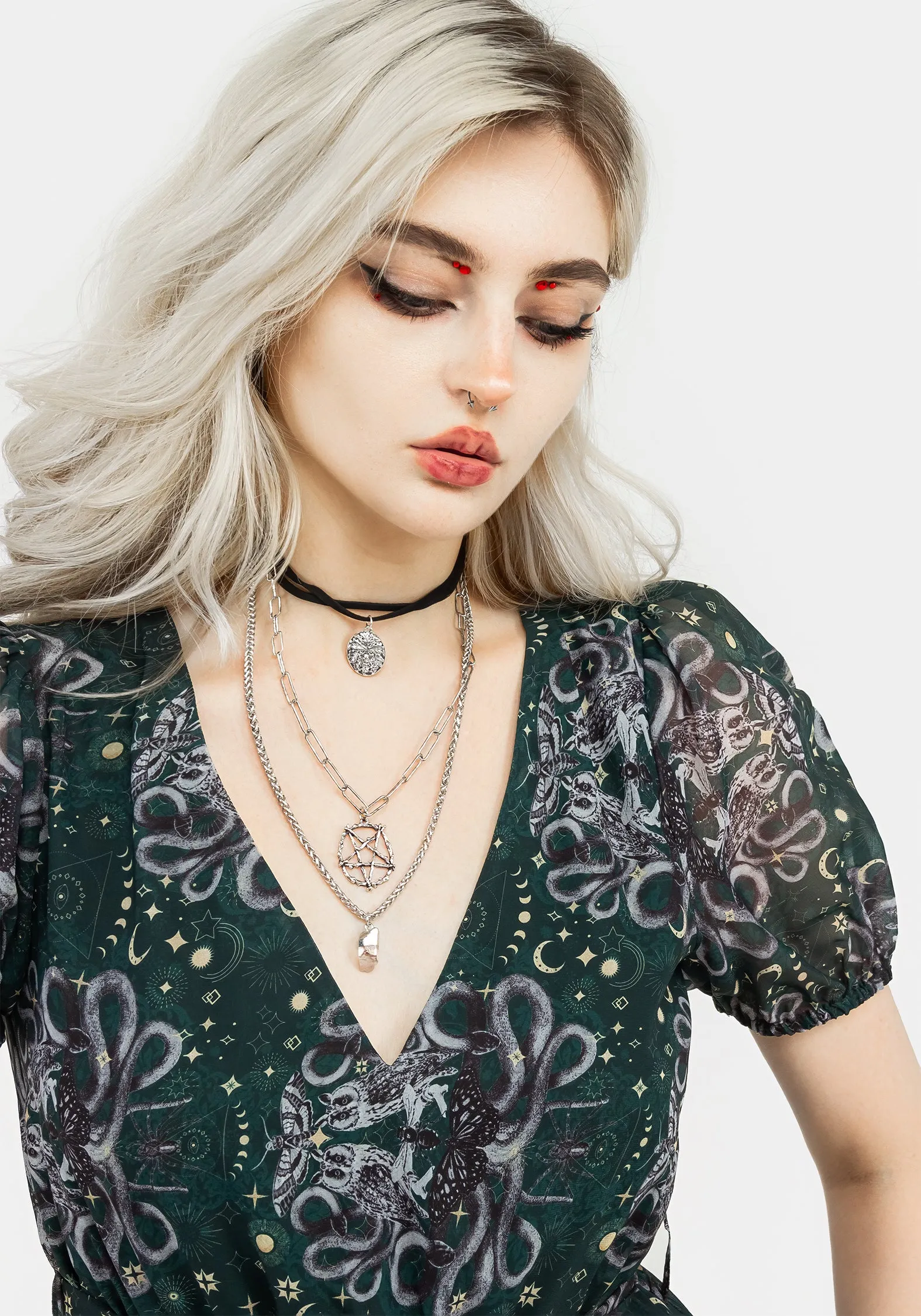 Everyday Flow Minimalist Fit Cailleach Puff Sleeve Pleated Mini Dress