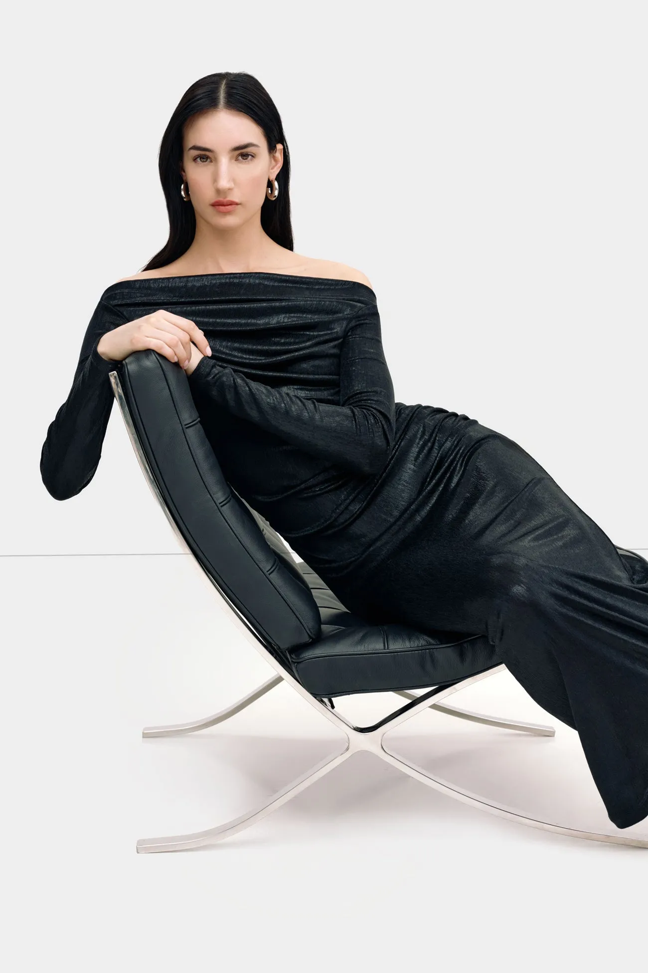 Fitted Design Cooper Metallic Dress