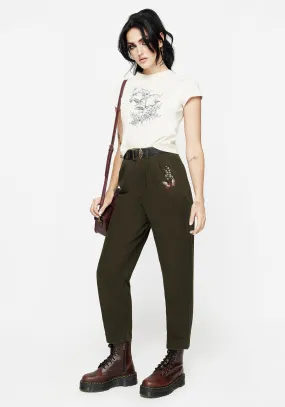 Travel Ease Modern Design Copia Embroidered Tapered Tailored Trousers