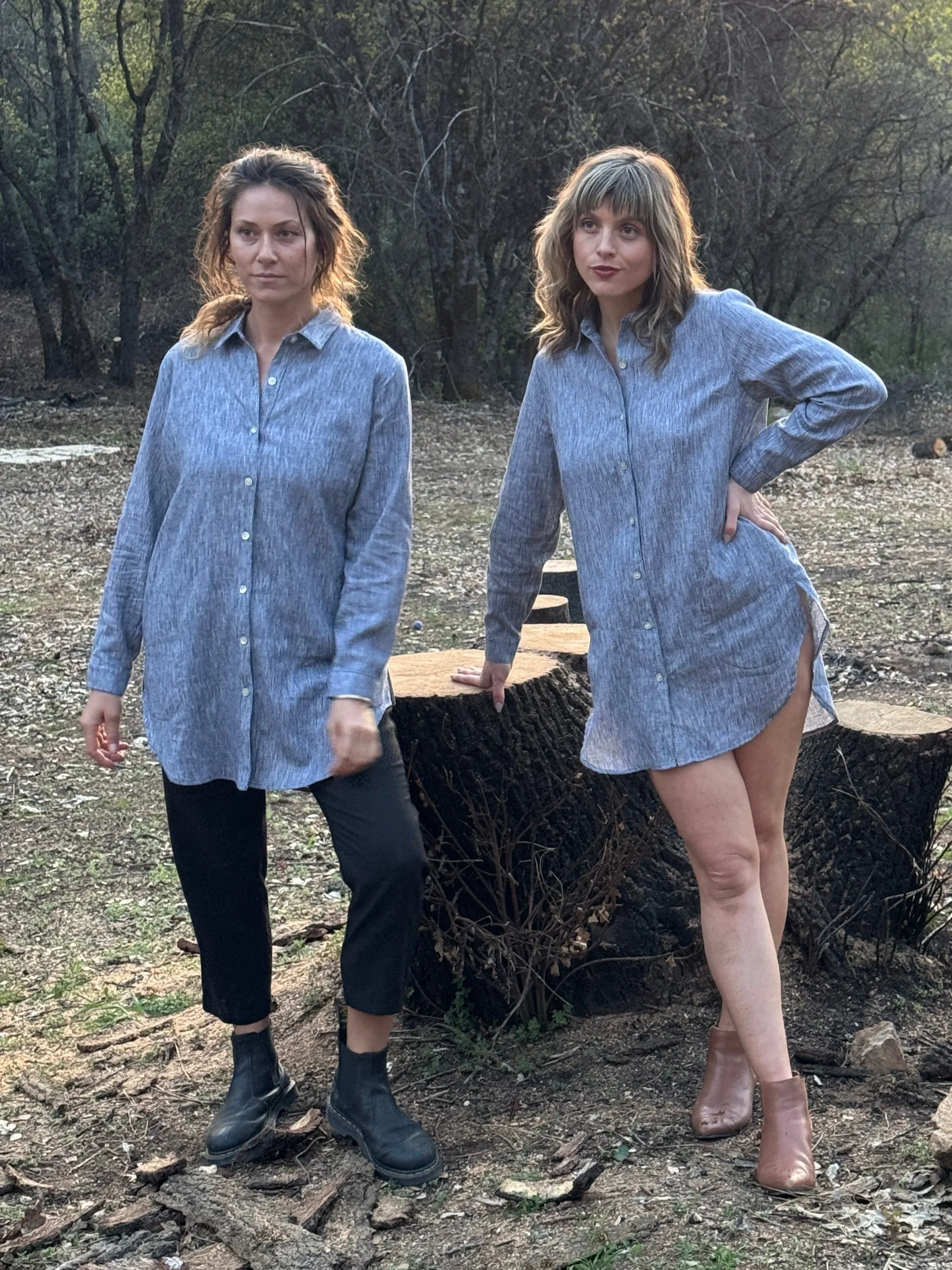 Cora Cover Up in Heatherd Stone Linen Odor Resistant Material