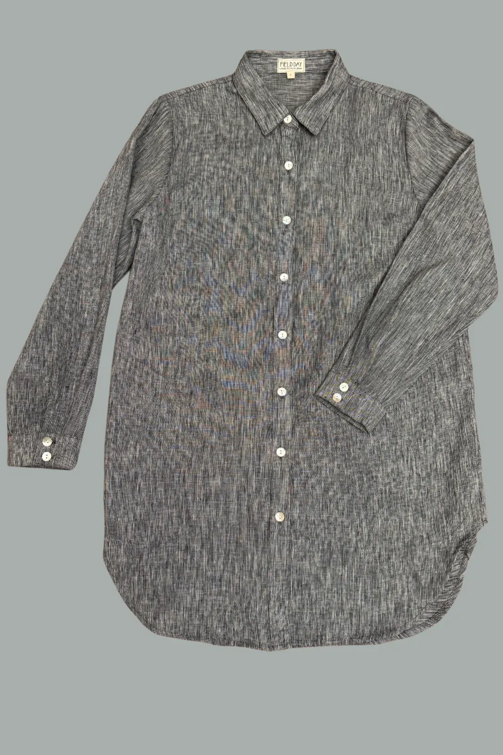 Statement-Piece Cora Cover Up in Heatherd Stone Linen