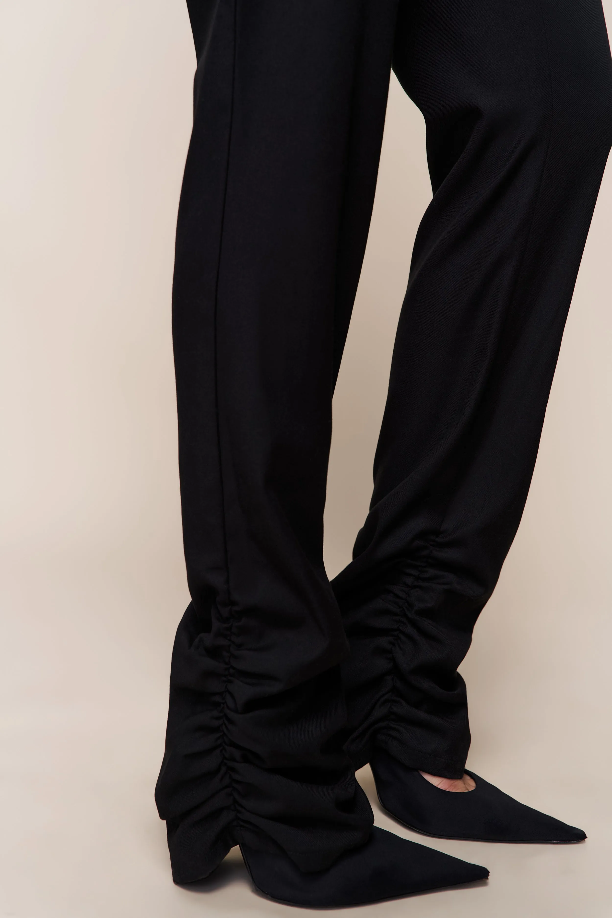 Cora Ruched Hem Pant No Iron