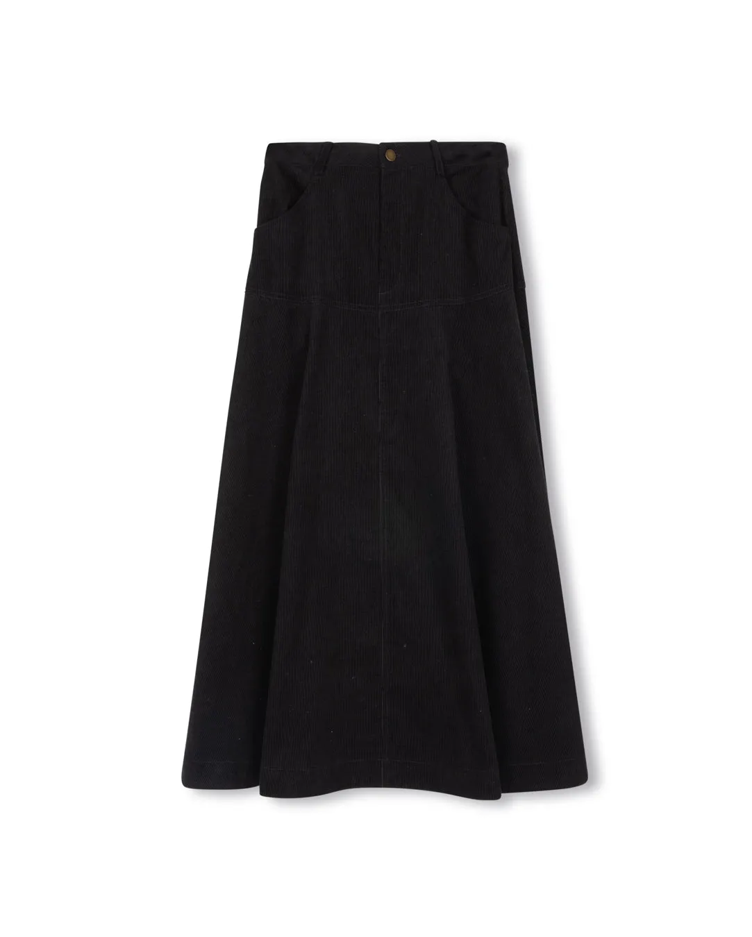 Corduroy Yolk Flairy Skirt Flared hem