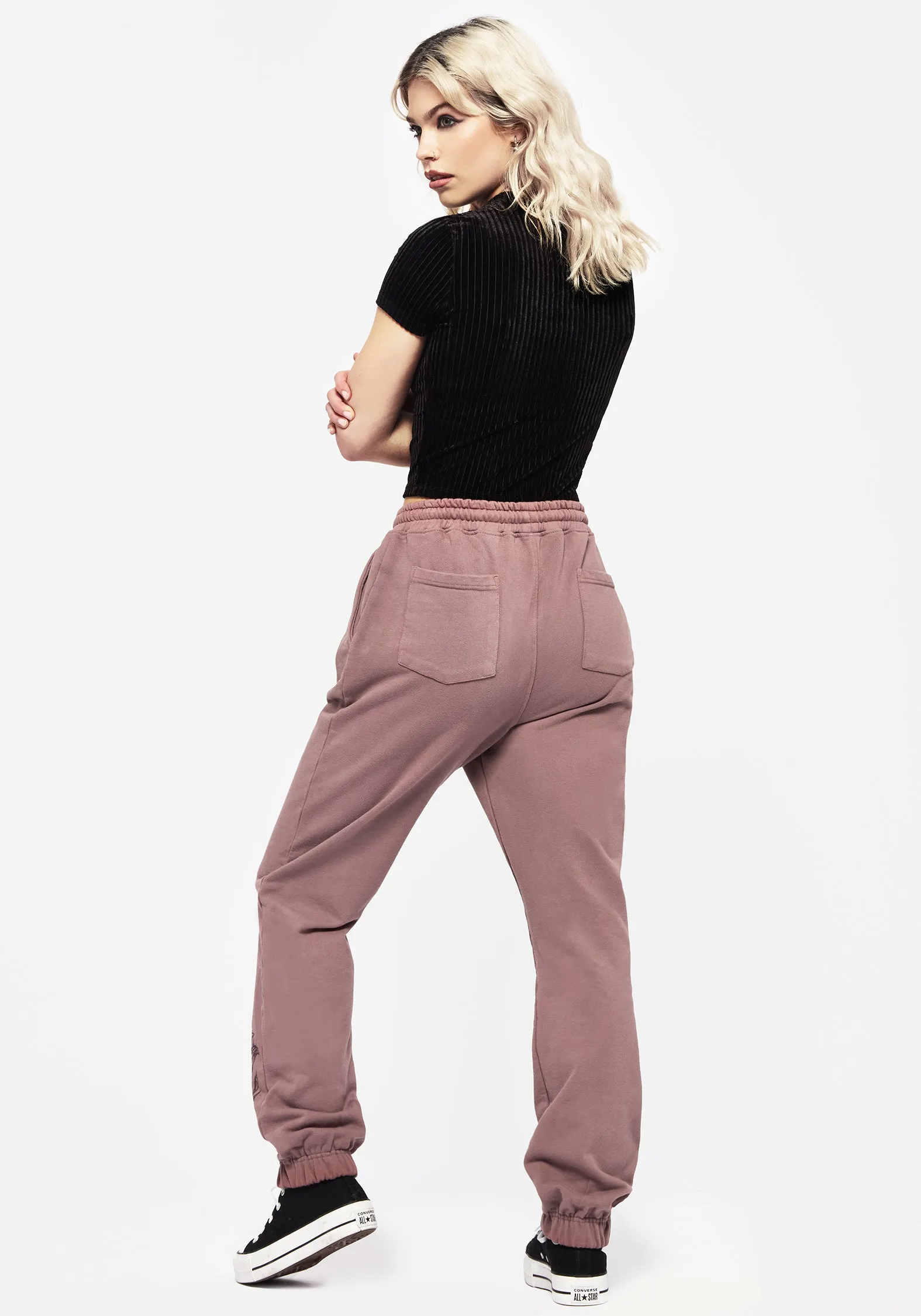 Corvus Graphic Print Tapered Cuffed Jogger Minimalist Layering Urban Fashion