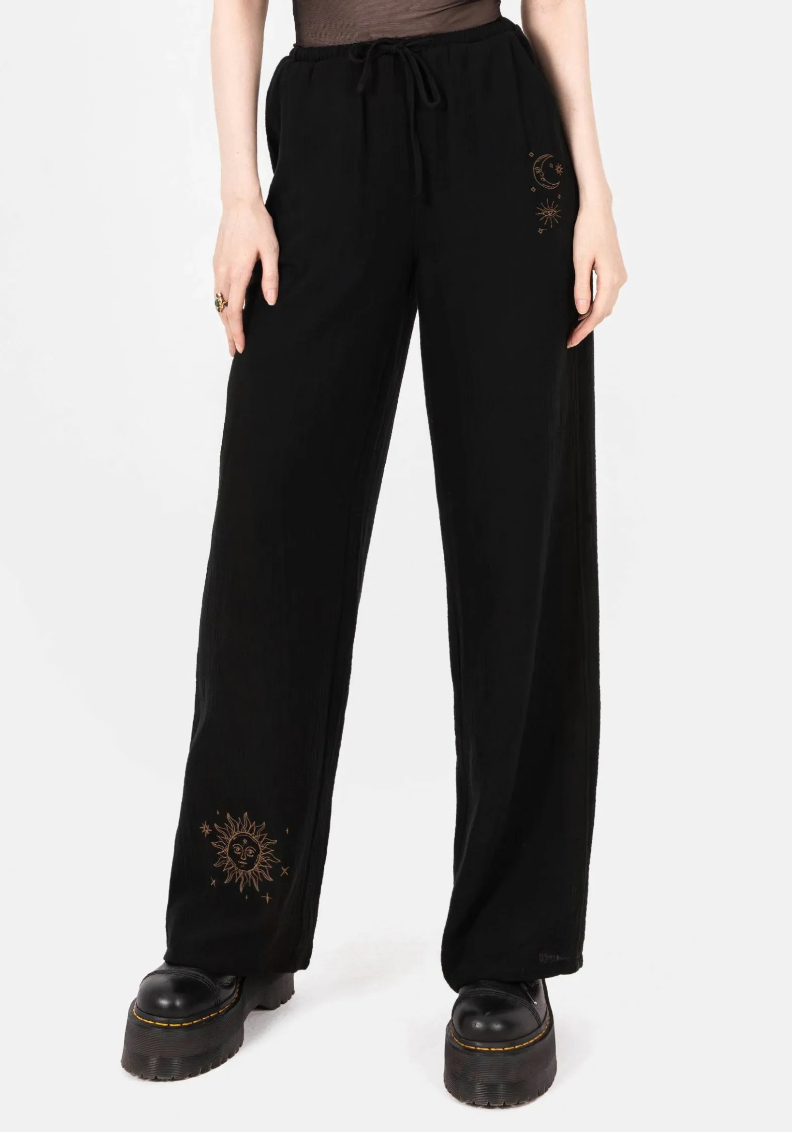 Cosmos Embroidered Wide Leg Trousers Occasion Dressing Seamless Design
