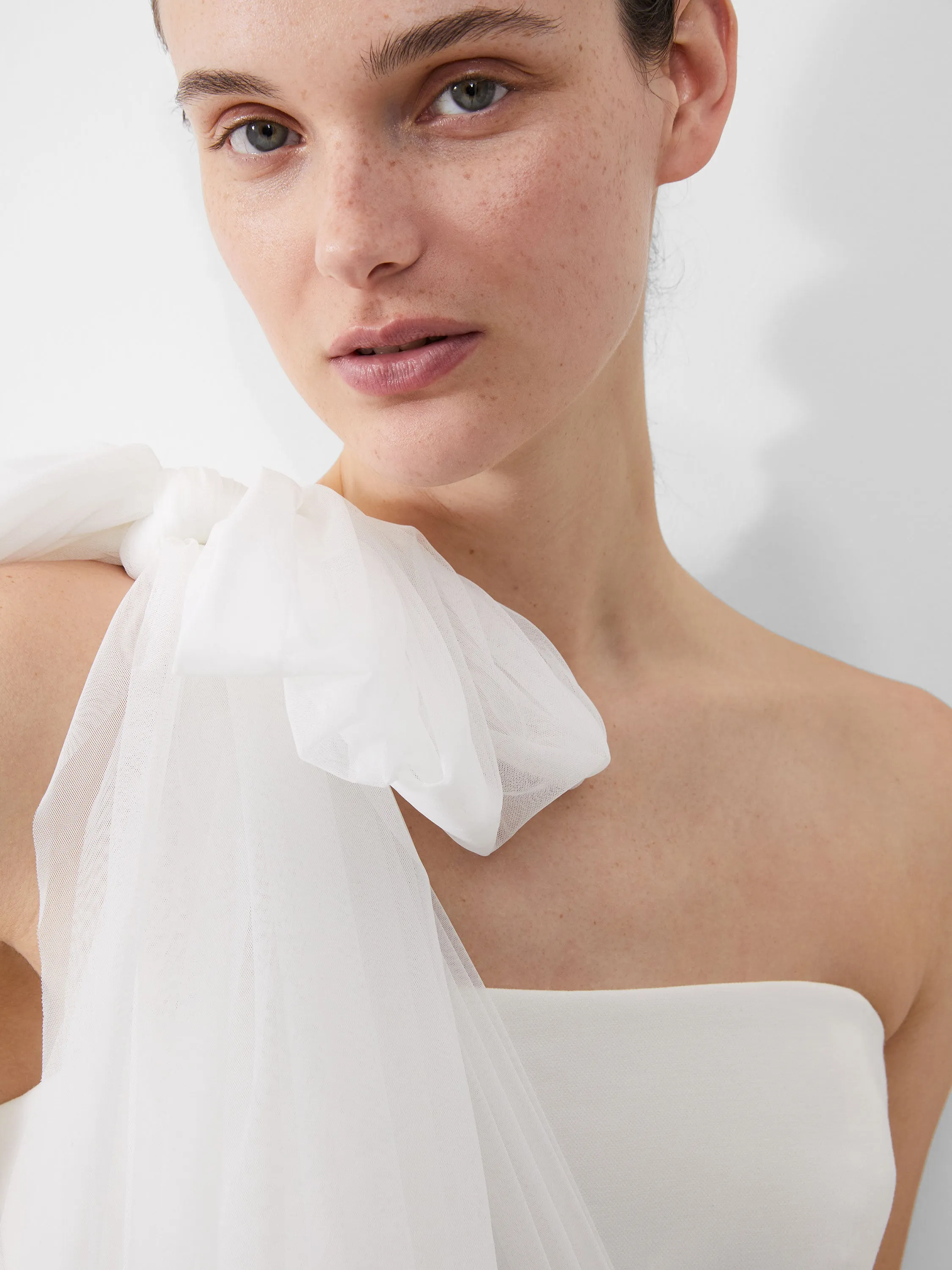 Weekend Ready Flattering Silhouette Wear Whisper One Shoulder Tulle Dress