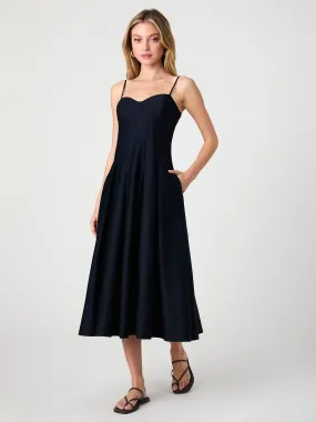 Classic Motion soft fit Cotton Sateen Pleated Midi Dress
