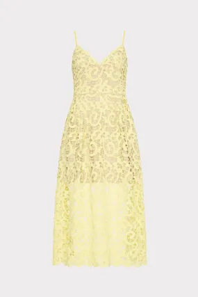 Lunch Date Formal dinner wear Elle Lace Midi Dress