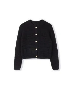 Knit Gold Button Cardigan Casual Warmth