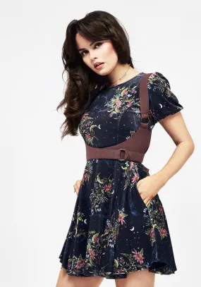 Cleome Floral Spiderweb Velour Mini Dress Fresh Edge