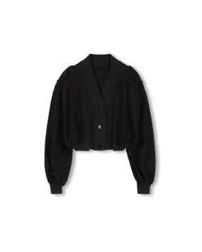 Fashion Statement Denim And Knit Crop Cardigan