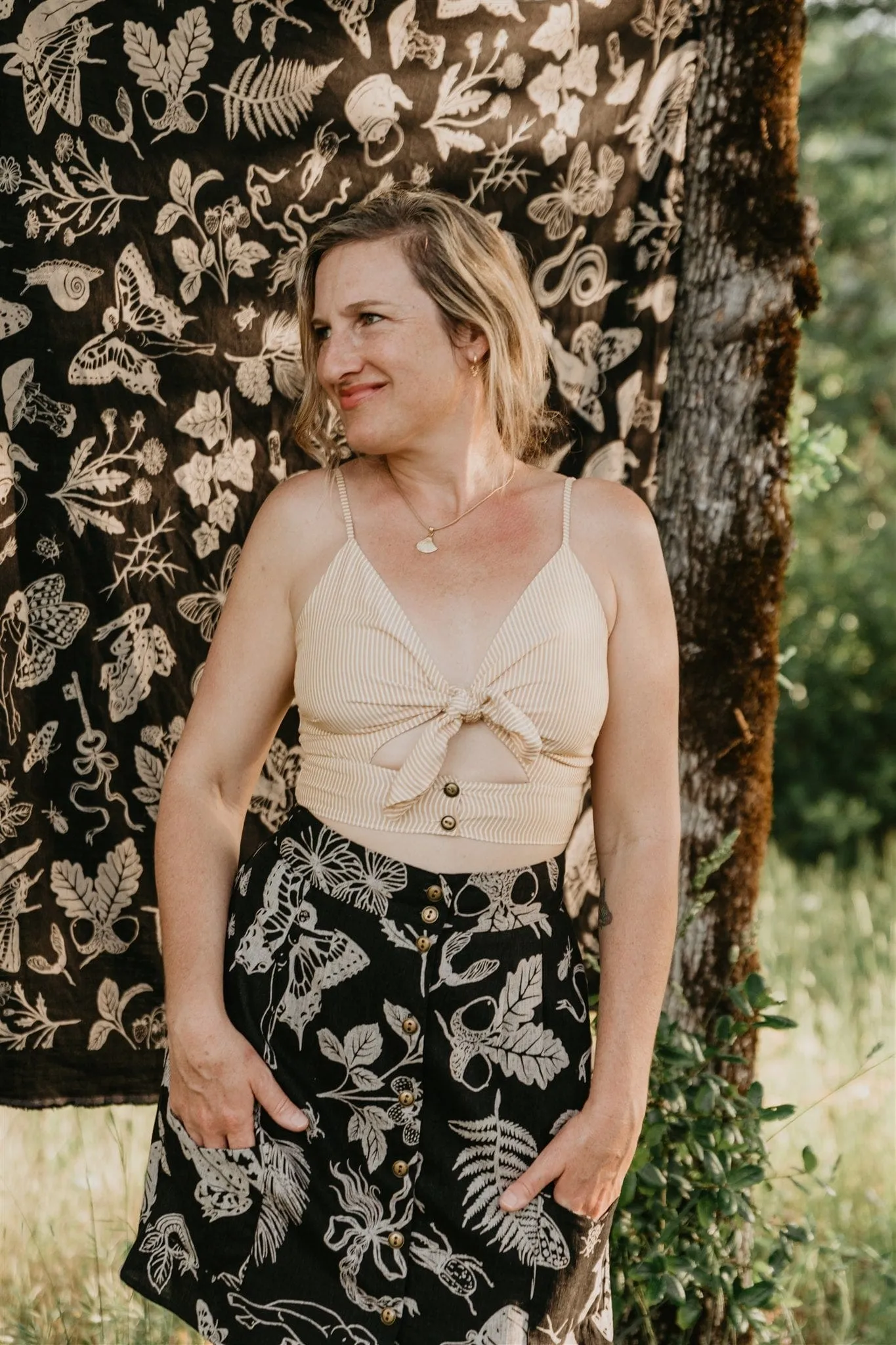 Oversized Fit Dee Dee Top in Yellow Stripe