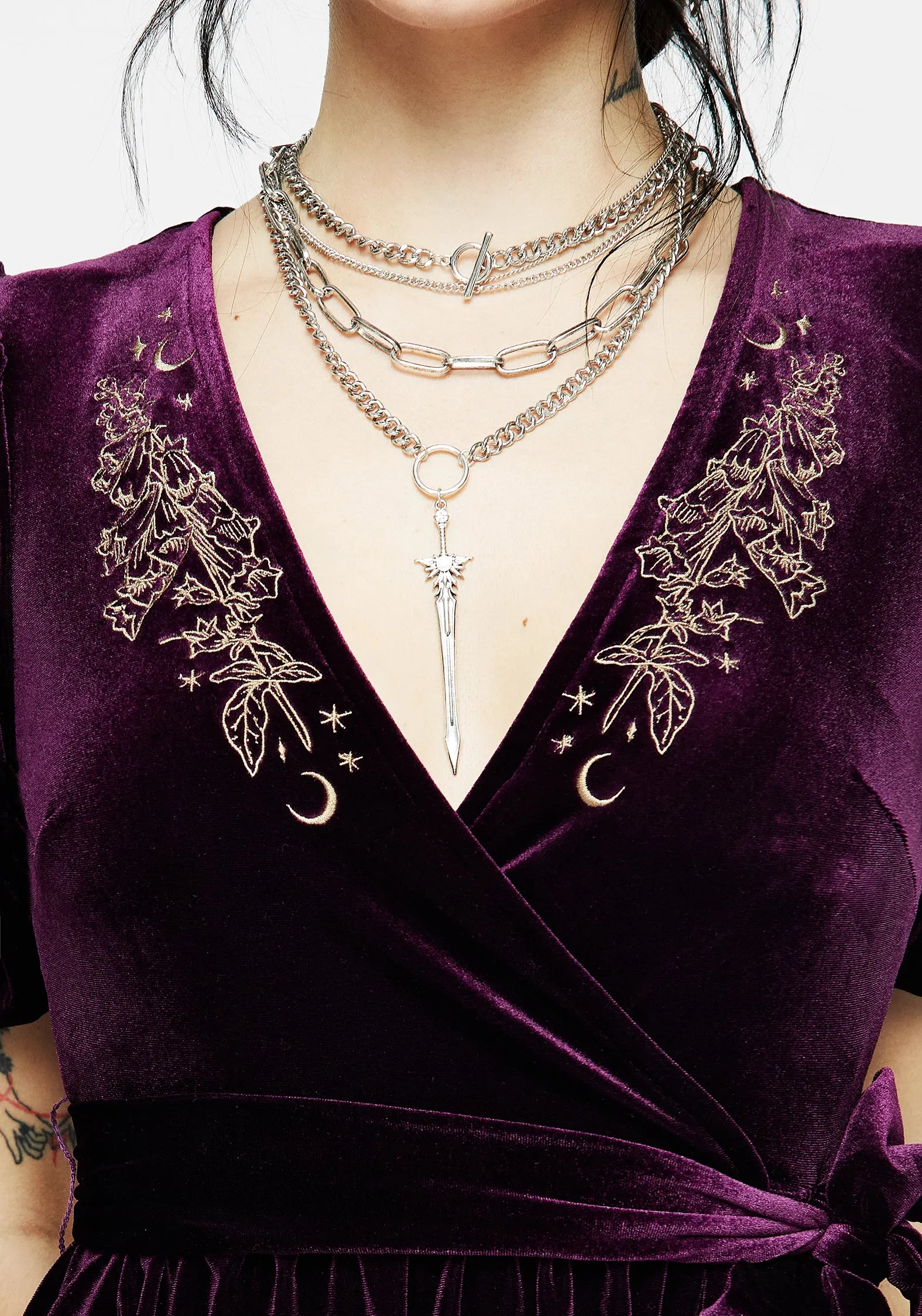 Hera Embroidered Mini Wrap Dress Edge Mood Shoot Ready