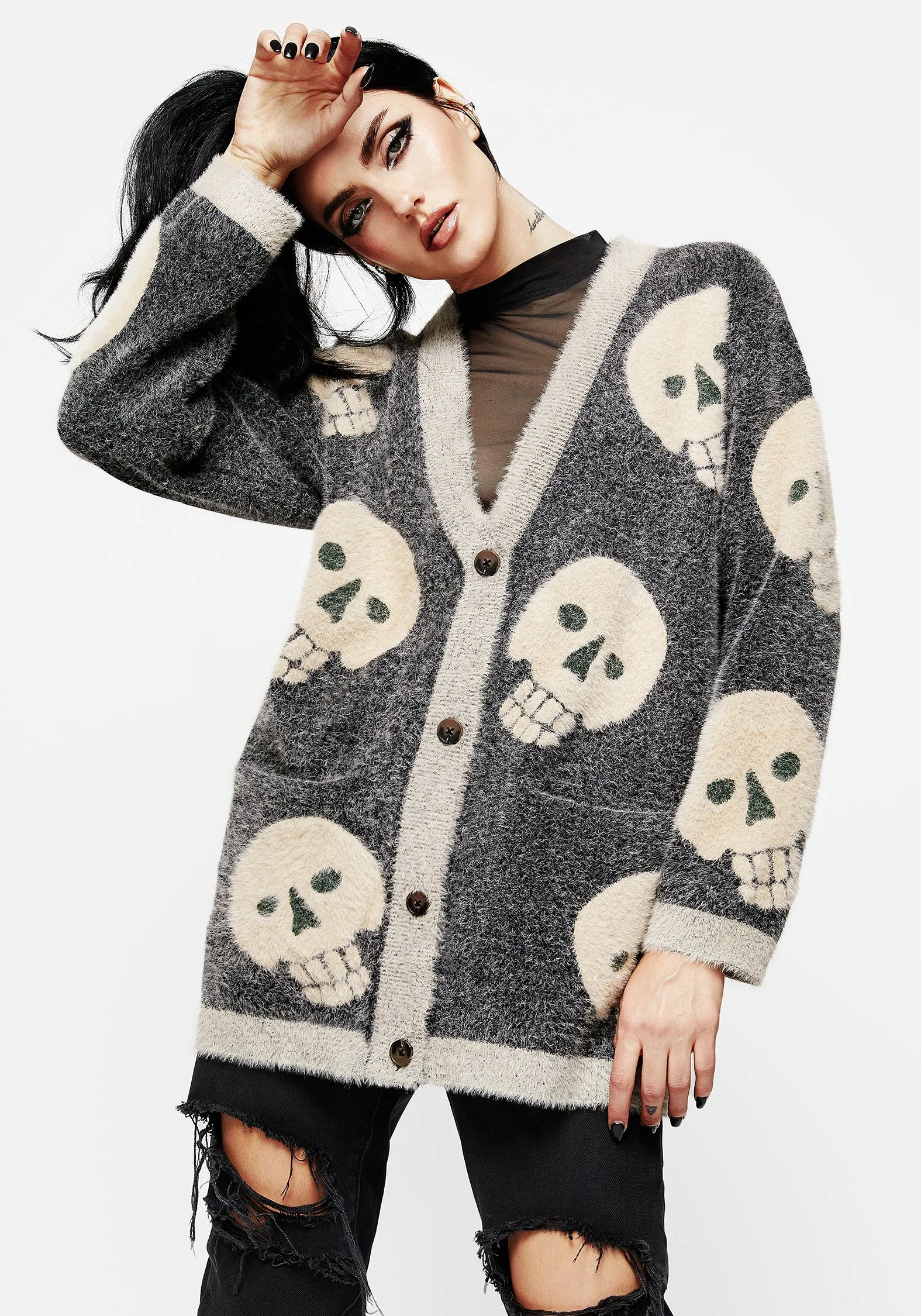 Crania Fluffy Knit Cardigan All Season