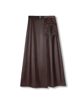Buckle Leather Skirt Modern Design All Occasion