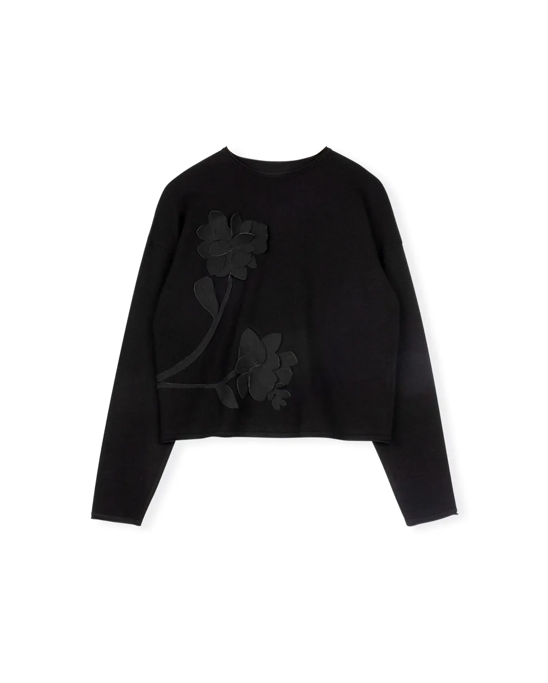 Creswick Flower Applique Top Warm Knitwear