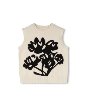 Crew Neck Graphic Knit Vest City Outfit