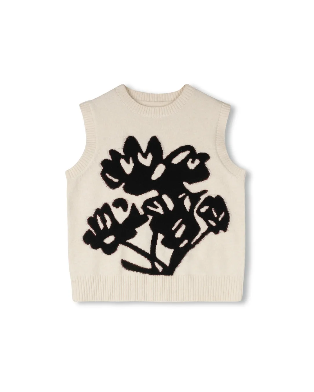Airflow Mesh Panels Crew Neck Graphic Knit Vest