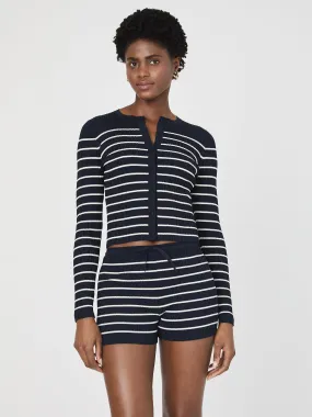 Crinkle Knit Crewneck Cardigan Seasonal Layer