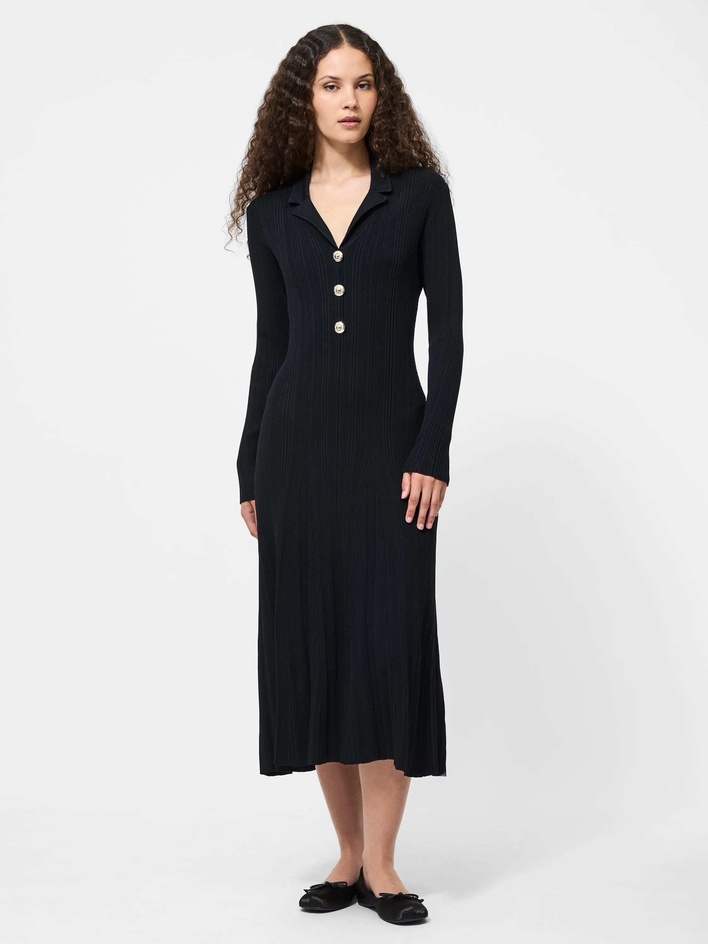 Square Neck Crinkle Knit Maxi Dress