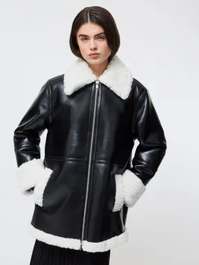 Ajani Vegan Shearling Coat HybridLayerCompatibility
