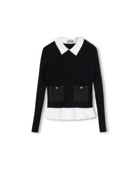 Recycled Material Blend Crop Sweater And Blouse Top