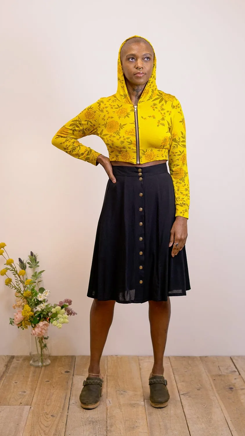 Cropped Hoodie In Sunshine Marigold Dynamic Ventilation Panels