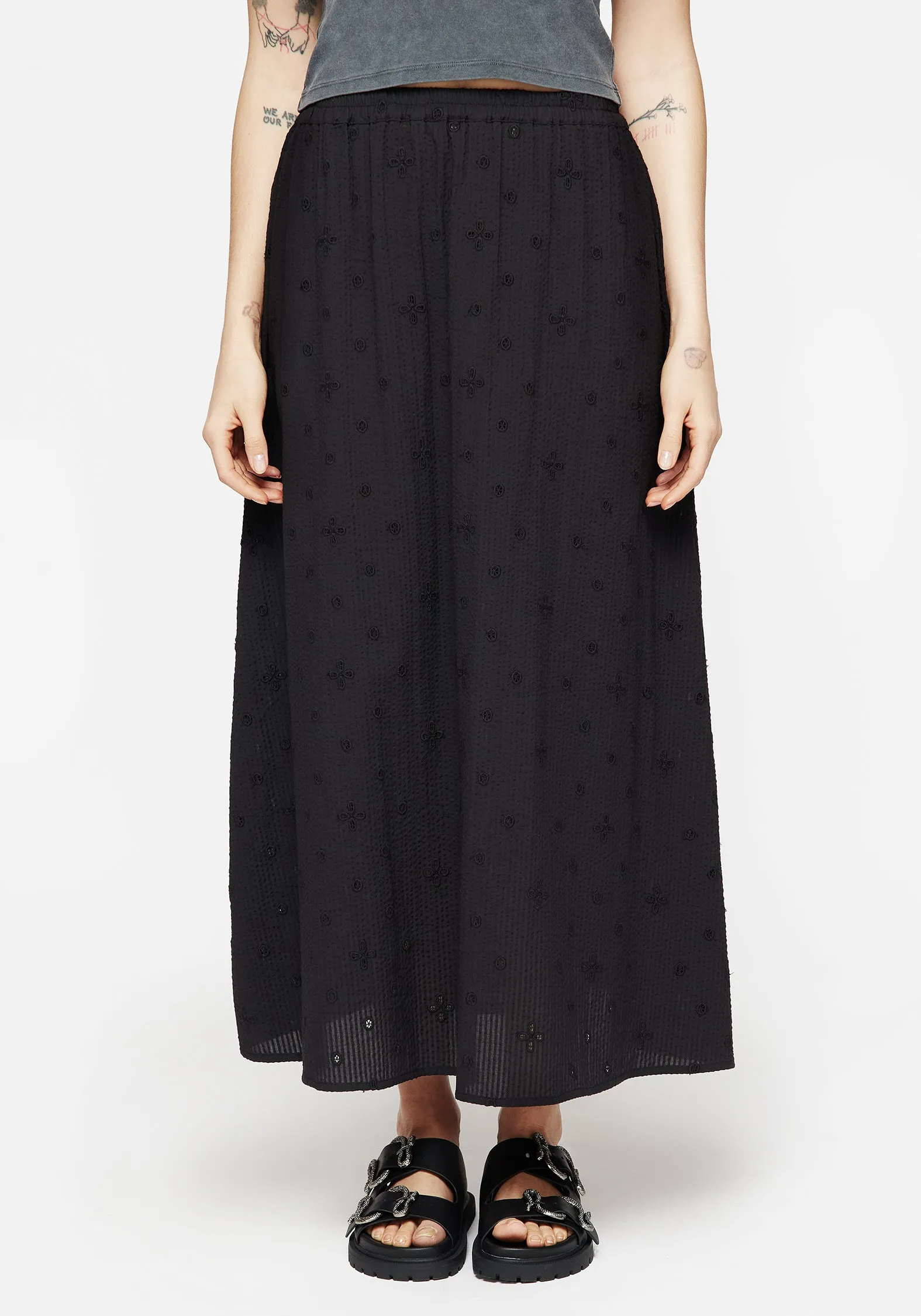 Crux Broderie Midaxi Skirt Refined Texture