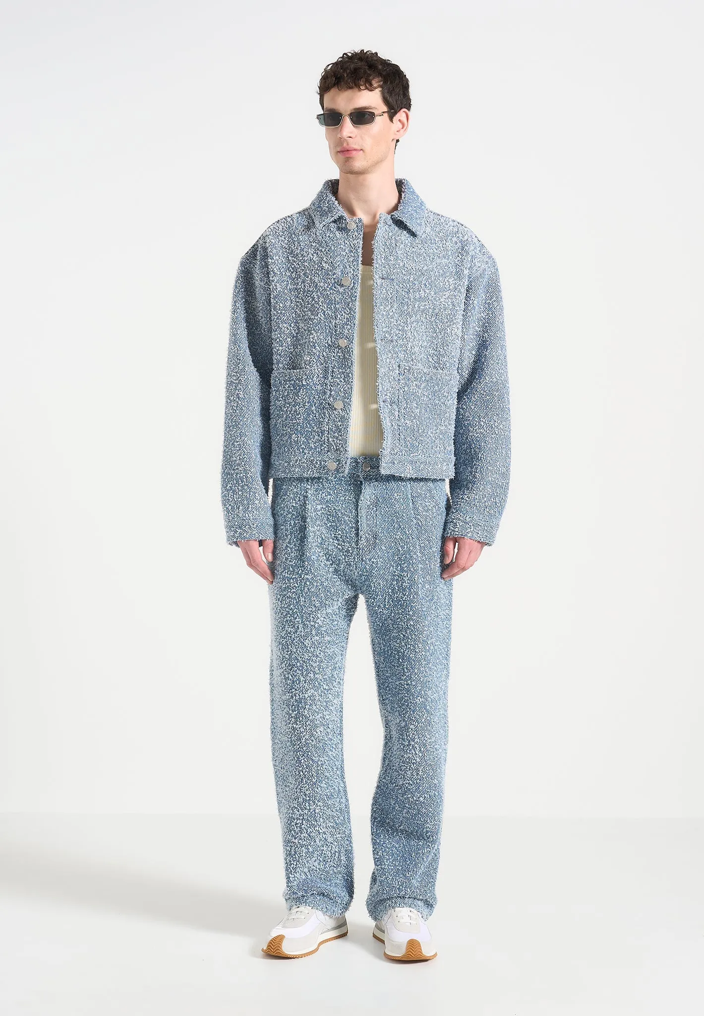 Active Wear Arnault - Boucle Pleated Jeans - Blue