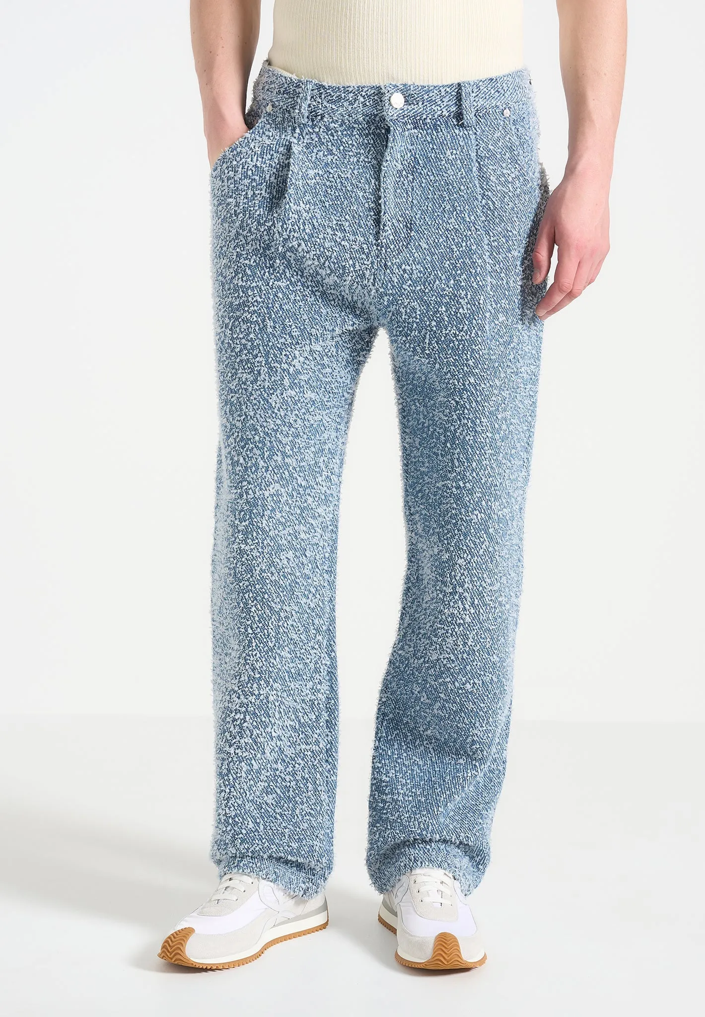 Relaxed Style Outdoor Enthusiast Evening Stroll Arnault - Boucle Pleated Jeans - Blue