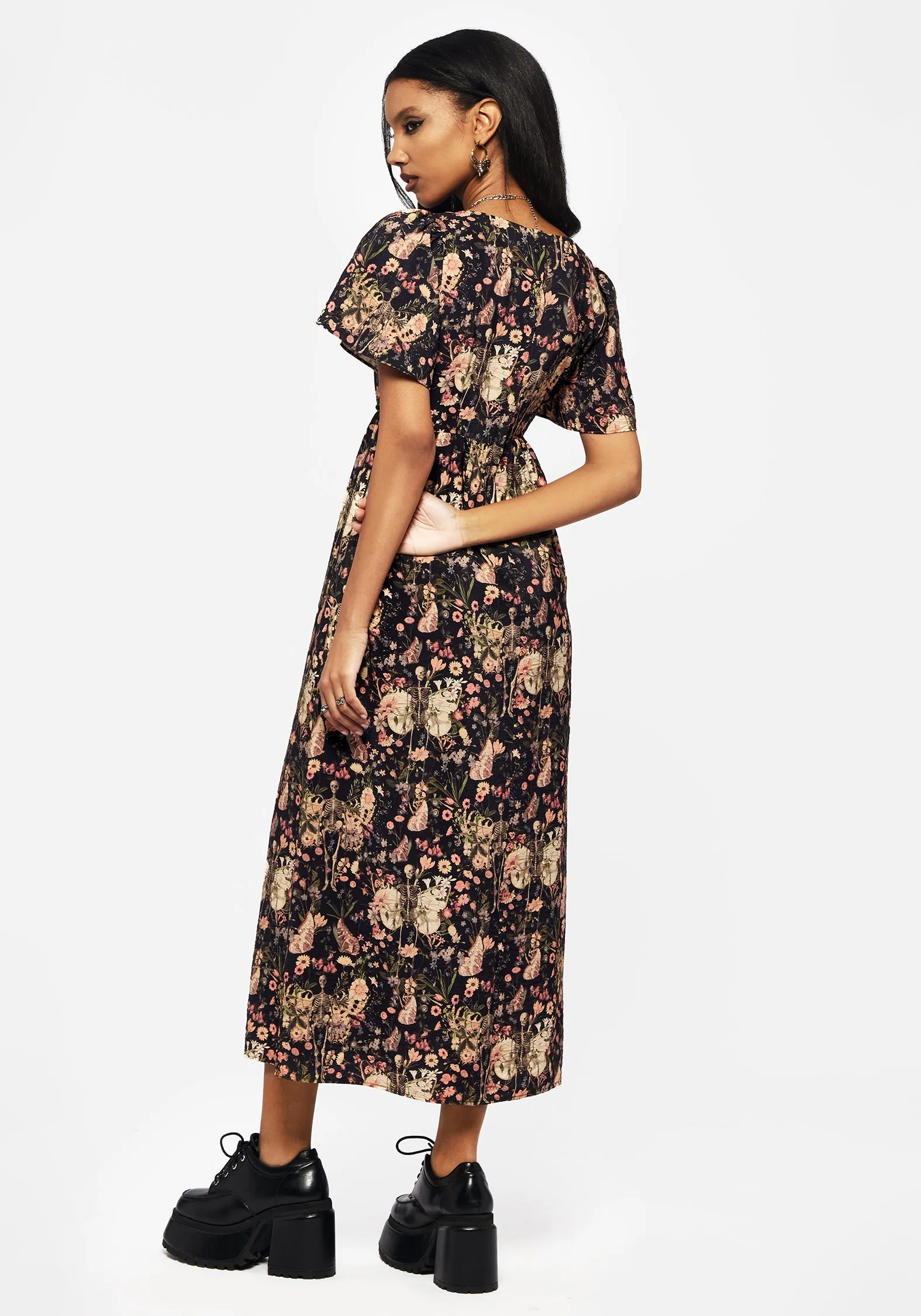Luxe Wear Pixie Floral Print Tie Front Maxi Dress