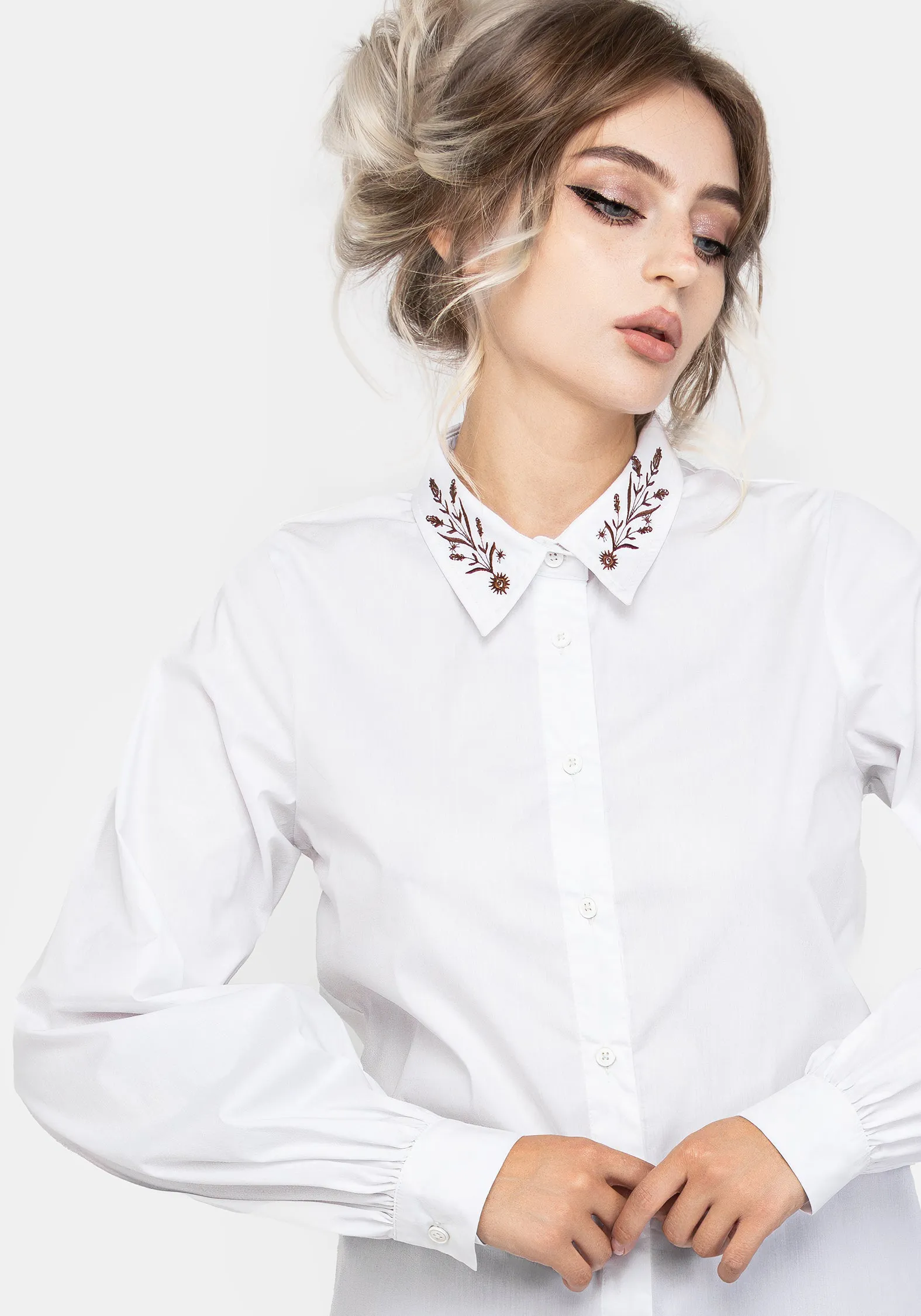 Anti Bacterial Layer Cybele Embroidered Button Up Shirt