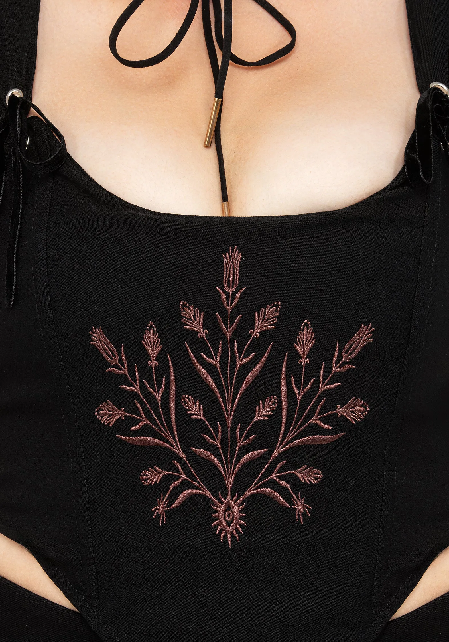 Cybele Embroidered Crop Corset Top QuickDry Technology