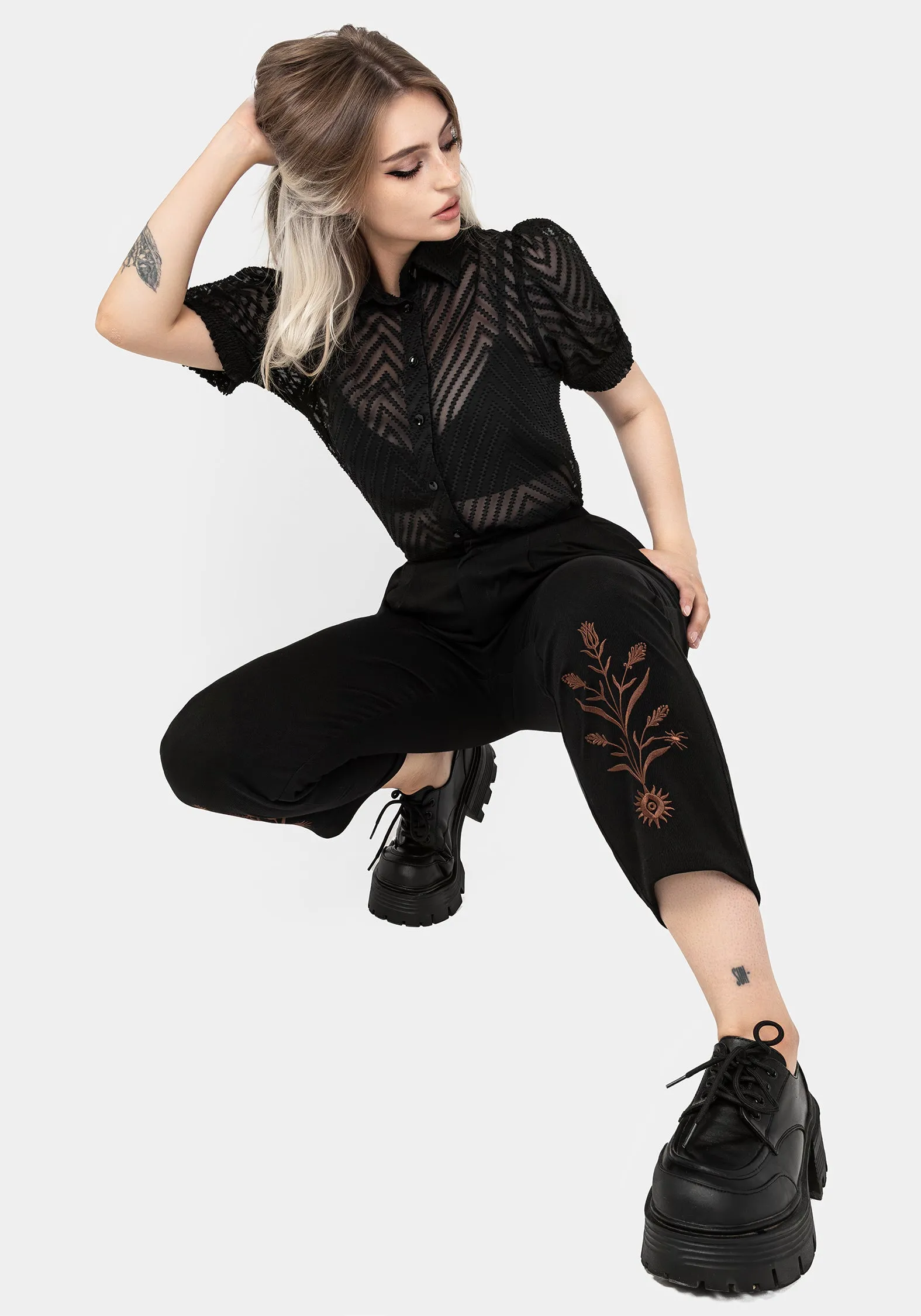 Gentle Vibe Fashion Collab Cybele Embroidered Tapered Trousers